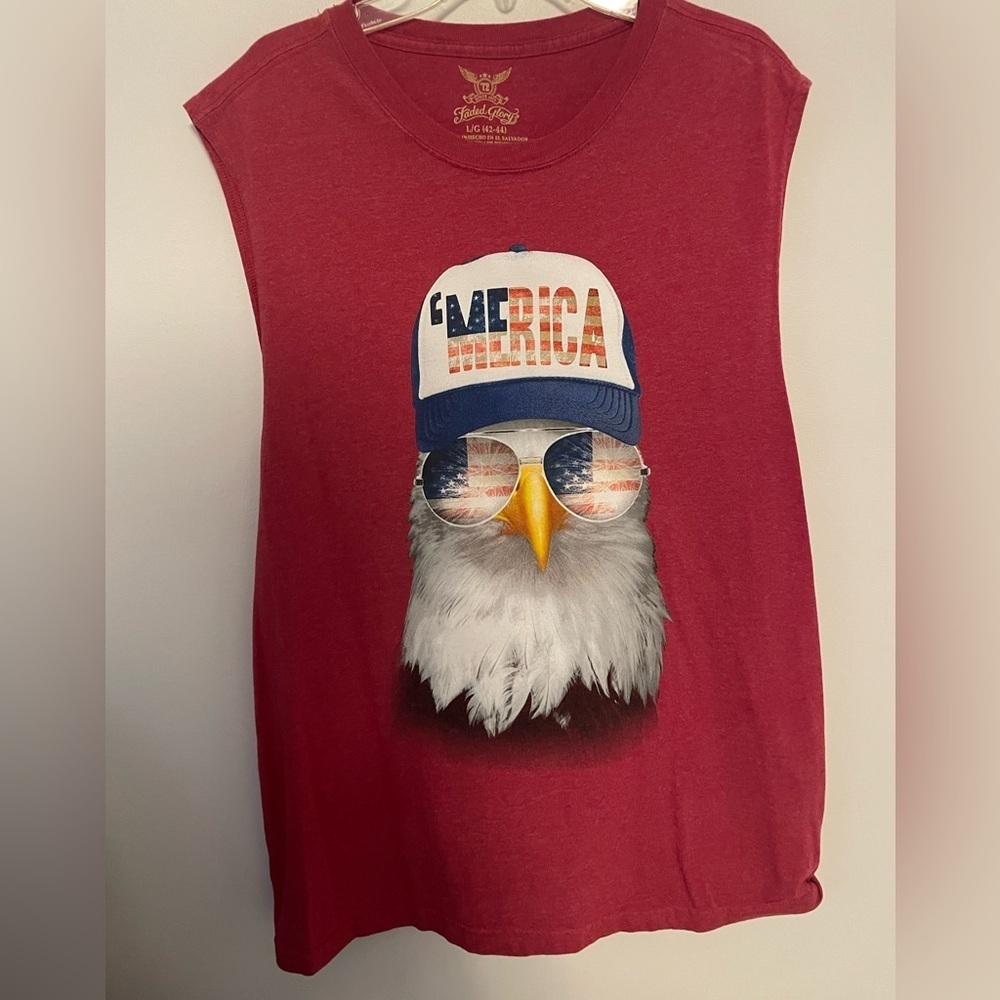 🎉2/$10 Faded Glory Kids Tank Top - Red with Eagle Graphic